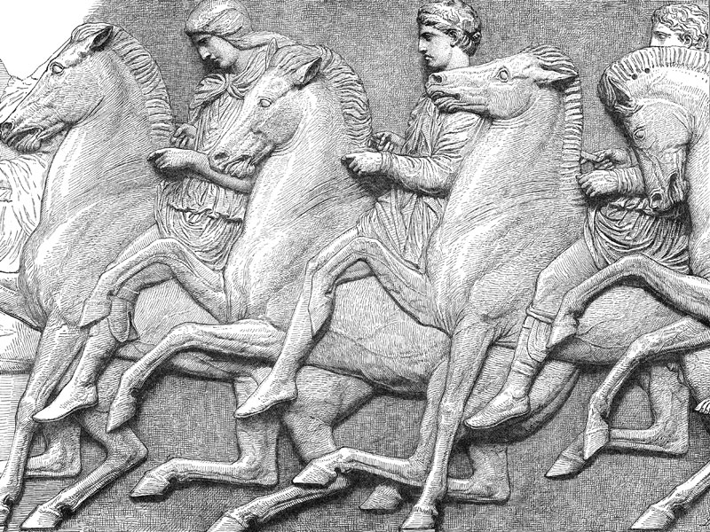 Detail from the Parthenon Frieze, engraving 1883.