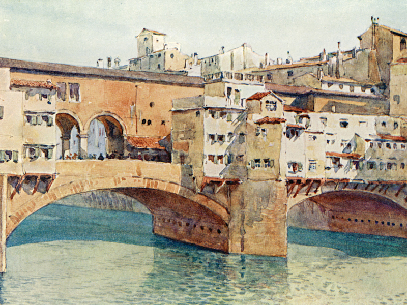 Florence, watercolour by A. H. Hallam Murray, publ. 1904.