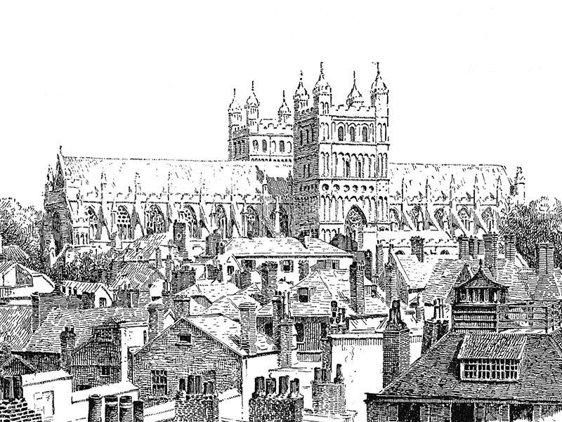 Exeter Cathedral, from The English Provinces p265.