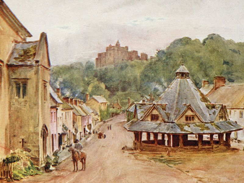 Dunster, Watercolour by Walter Tyndale, publ. 1913.