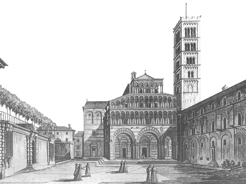 Lucca, San Martino, engraving c. 1800