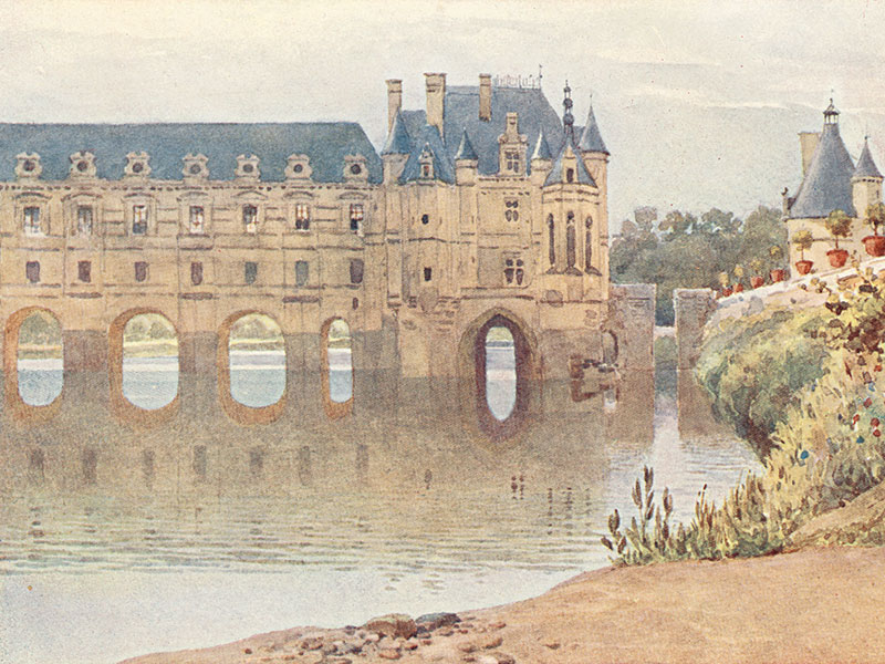 Château de Chenonceau, watercolour by A.H. Hallam Murray, publ. 1904.