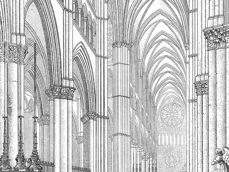Reims Catherdral, 19th-century engraving.
