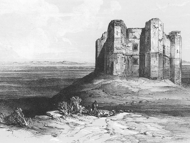 Castel del Monte, lithograph by Edward Lear from Edward Lear in Southern Italy.