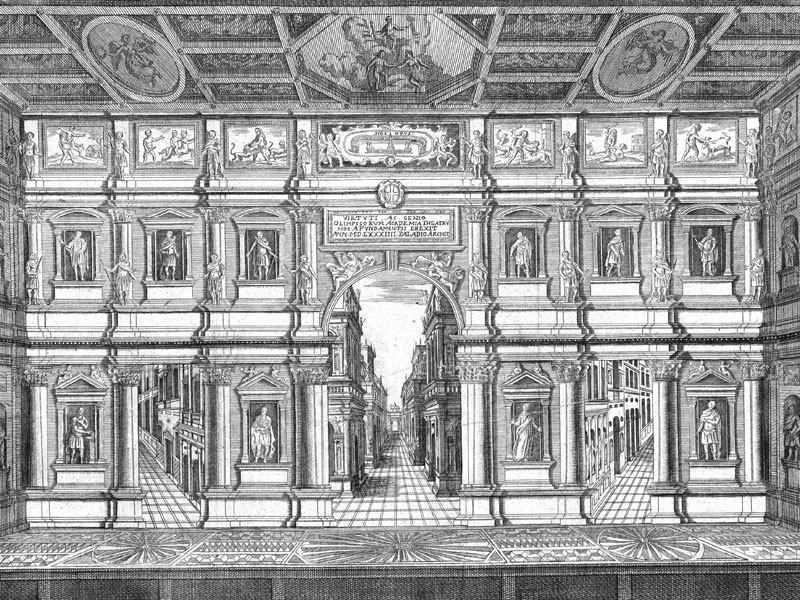 Teatro Olimpico, Vicenza, 18th-century-engraving.