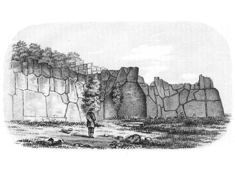 Remains of the Inca fort at Cuzco, lithograph, 1854. 