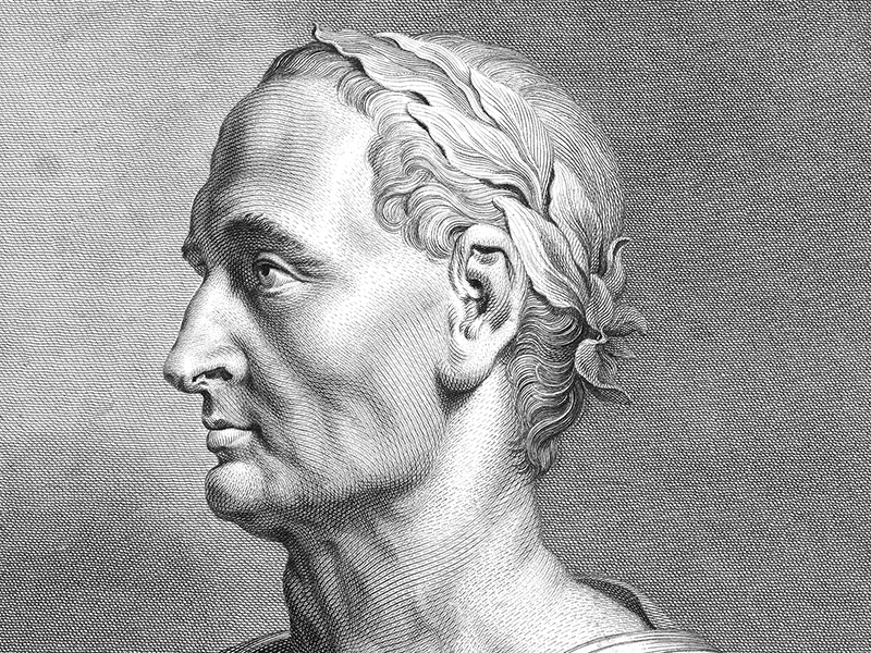 Julius Caesar, engraving by T. Holloway from a drawing by Peter Paul Reubens c.1780.