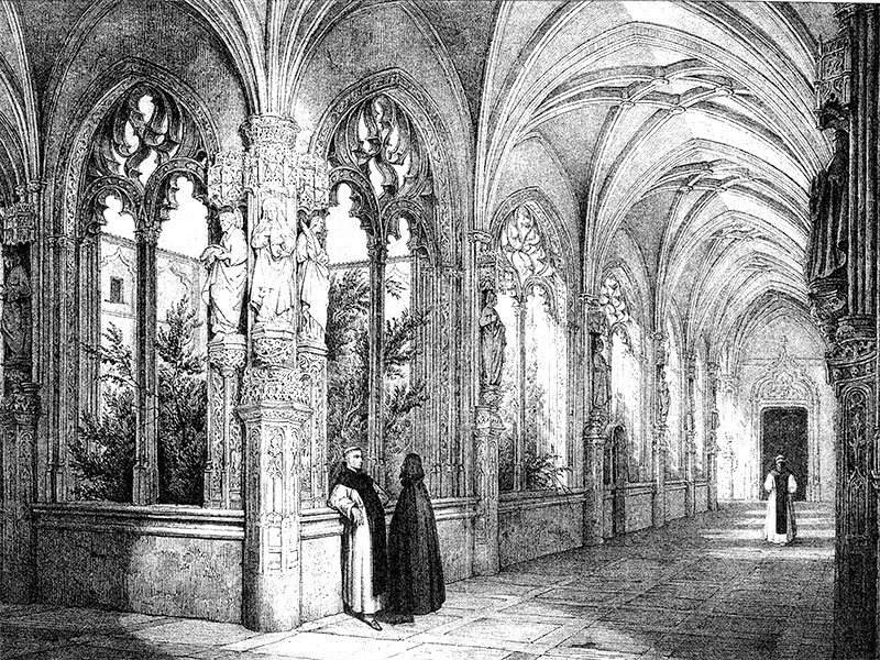oledo, Monasterio de San Juan de los Reyes, lithograph c. 1850. 