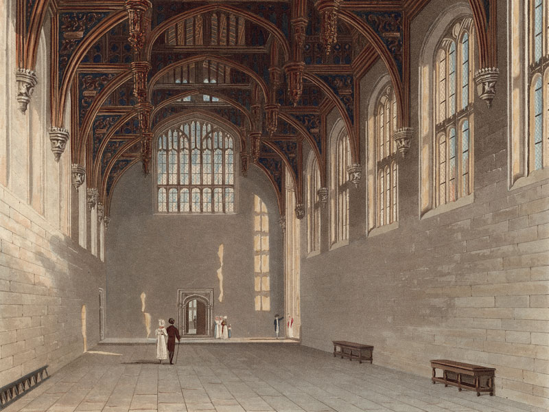 Hampton Court, Gothic Hall, engraving by W.J. Bennett after Charles Wild.