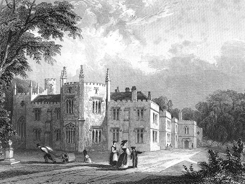 Padstow, Place House, steel engraving 1832.
