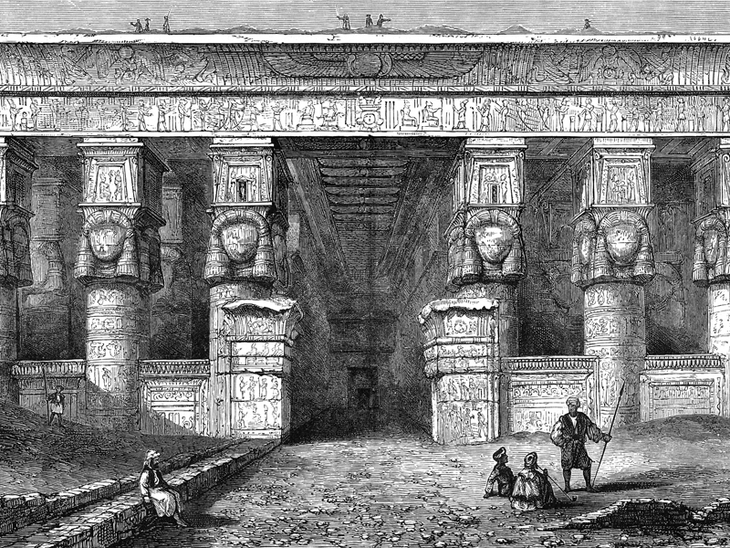 Denderah, wood engraving c. 1880 in The Land of the Pharaohs.