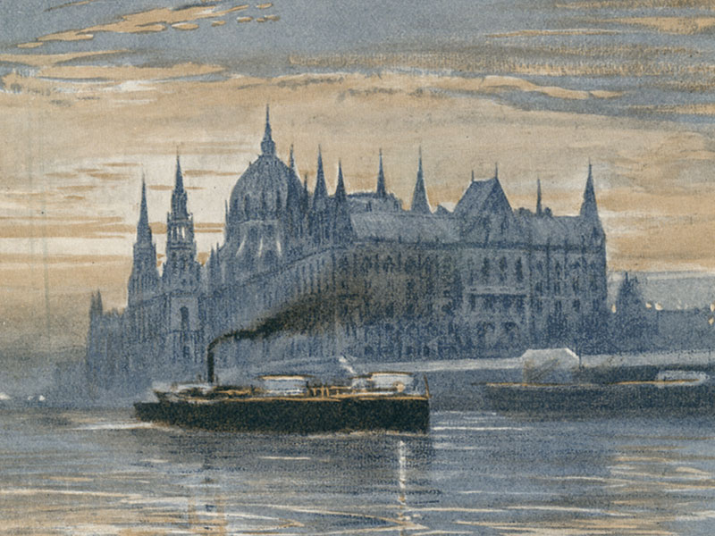 Budapest, Parliament House, early-20th-century watercolour.