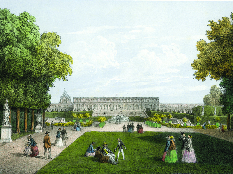 Château de Versailles, lithograph c. 1850.