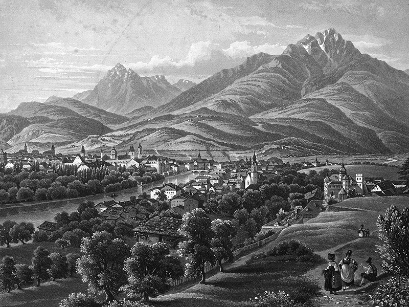 Innsbruck, aquatint c. 1830.