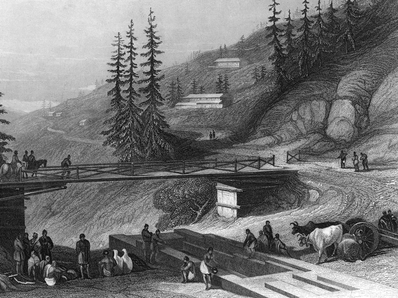 Shimla, steel engraving 1845.