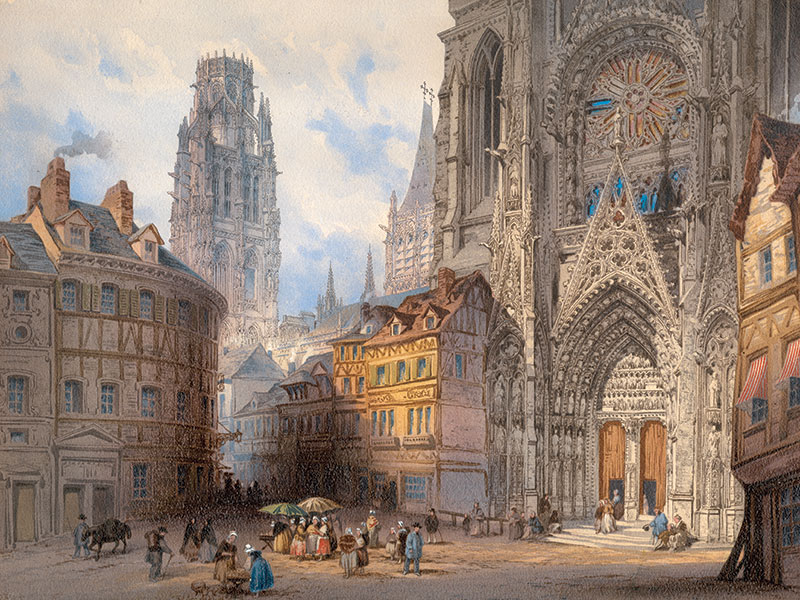 Rouen, oiliograph c. 1870.
