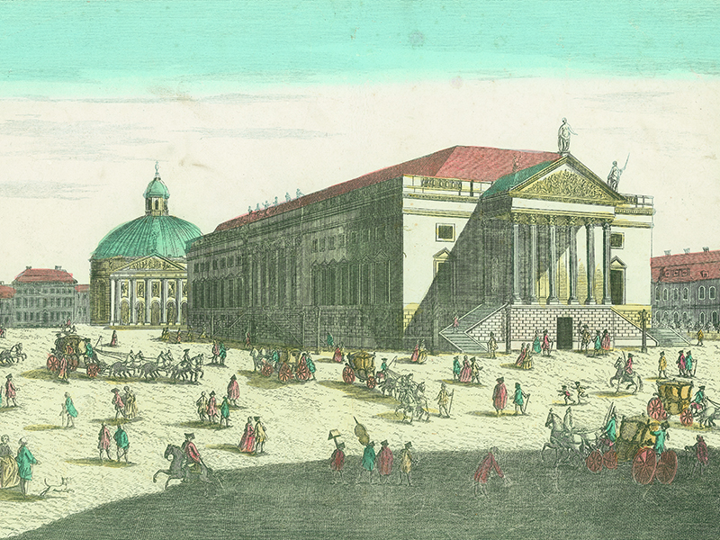 Berlin, Staatsoper, copper engraving c. 1750.
