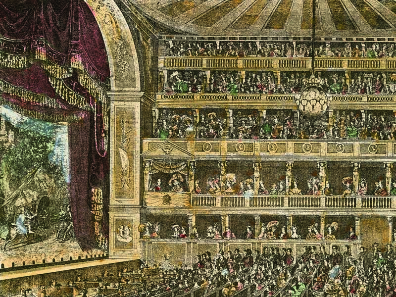 Vienna, Theater an der Wien, late-19th-century wood engraving.