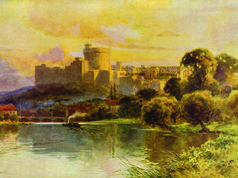 Windsor Castle, watercolour by E.W. Haslehurst, publ. 1924.