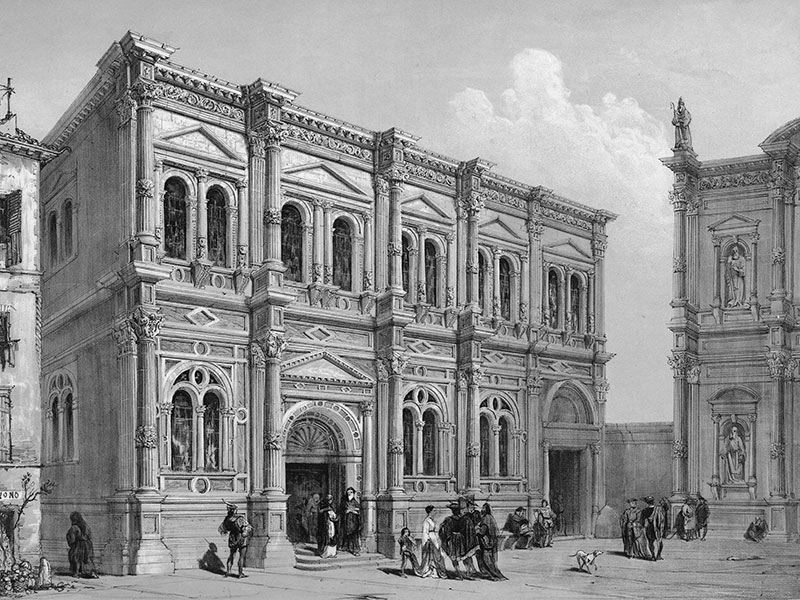 La Scuola Grande di San Rocco, lithograph by J.B. Waring c. 1860.