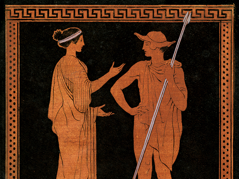 Man and woman, Greek (colour)