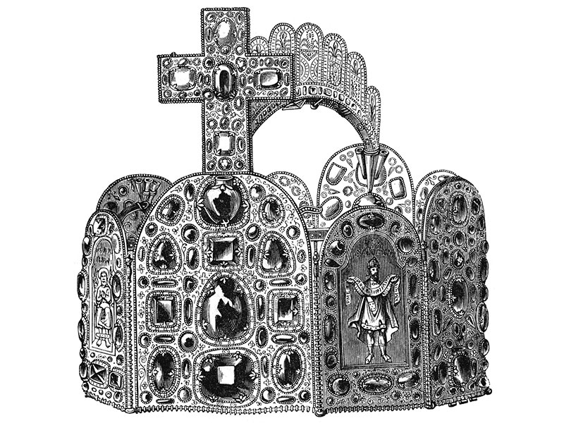 Imperial Crown of the Holy Roman Emperor, engraving c. 1880.