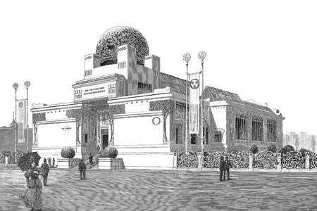The Secession Building, wood engraving 1898, the year of its completion.