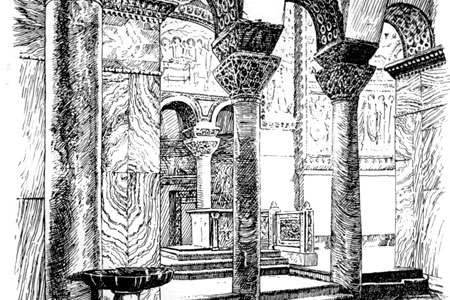 Ravenna, San Vitale, engraving 1906 from 'The Shores of the Adriatic'.