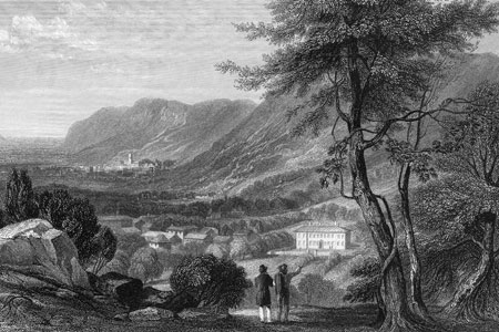 The Val Lucerne, Piedmont, steel engraving after William Brockedon (1787-1854).