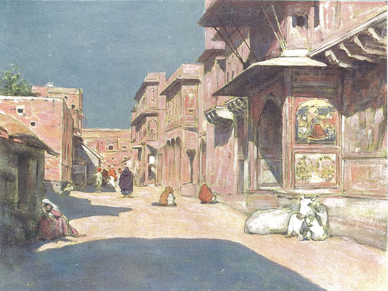 Jaipur, watercolour by Mortimer Menpes, 1910.