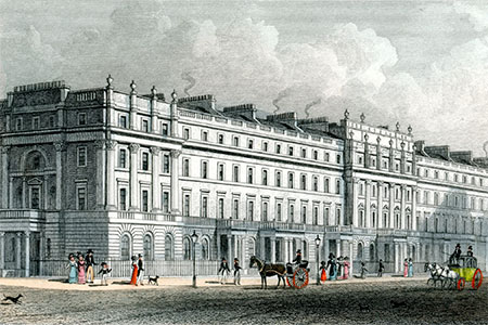 Belgrave Square, Pimlico, engraving (detail) c. 1830.