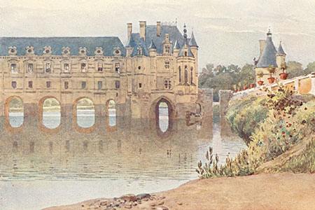 Château de Chenonceau, watercolour by A.H. Hallam Murray, publ. 1904.