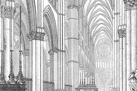 Reims Cathedral, 19th-century engraving.