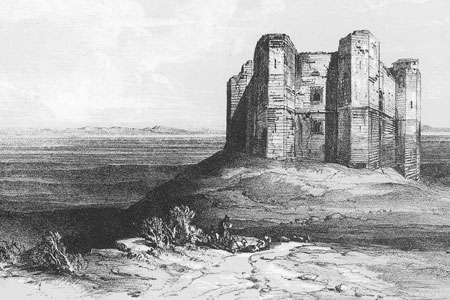 Castel del Monte, lithograph by Edward Lear from Edward Lear in Southern Italy.