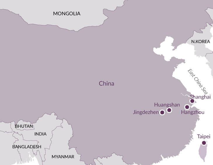 Map: Ceramics in China.