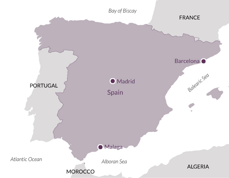 Map for Picasso in Spain.