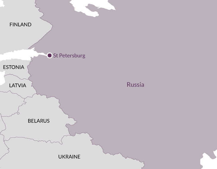 Map for St Petersburg.