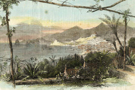 Funchal, wood engraving c. 1870