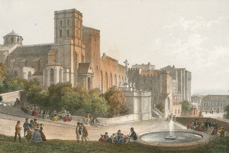 Avignon, cathedral, lithograph c. 1850.