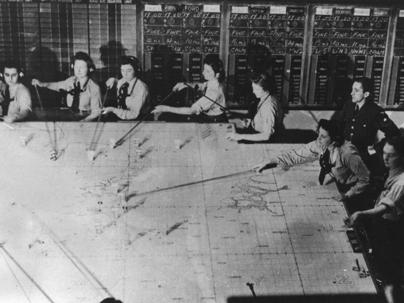 Inside the operations room at Uxbridge, from Battle of Britain by Dr Alfred Price